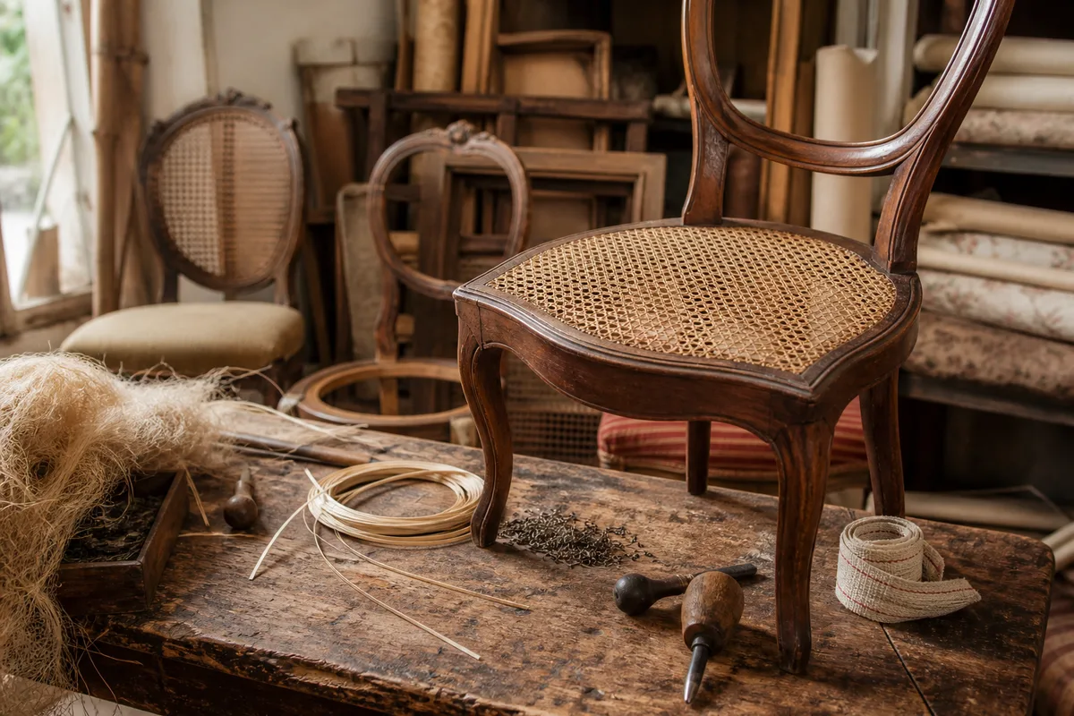 Cannage de chaise à Paris : refaire une assise cannée dans les règles de l'art